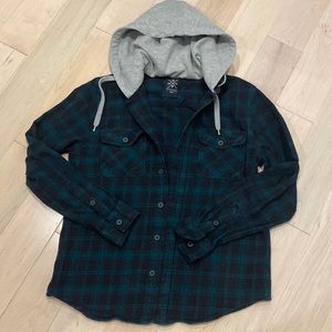 North western MFG co. Boys soft flannel plaid hoodie